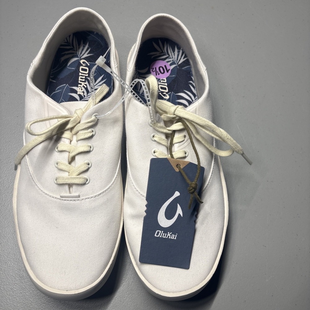 Olukai Tradewind 10.5 Men's Off White Casual Shoes Lightweight Canvas Shoes